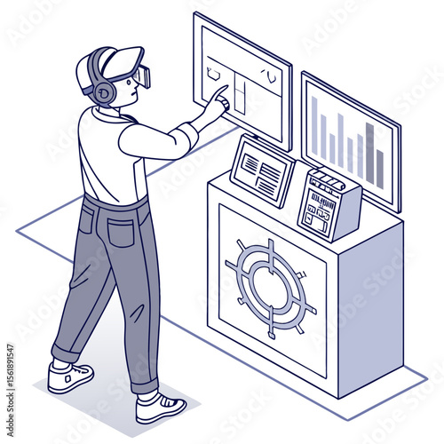Engineer Interacting with AR Display