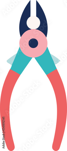 Minimal Pliers Outline – Pastel Line Art for Mechanic, Assembly, or Hardware