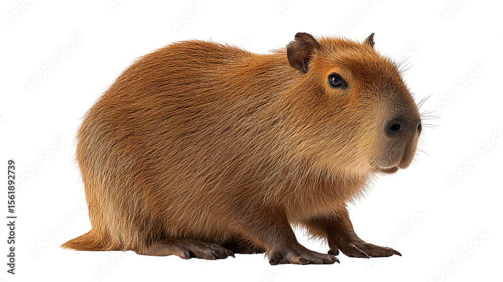 Fototapeta premium Capybara Isolated on Transparent Background 