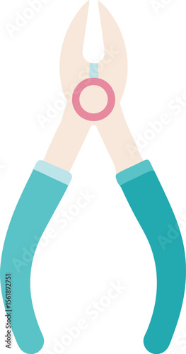 Pastel Pliers Icon – Tool Vector for Repair, Home Improvement, or DIY App
