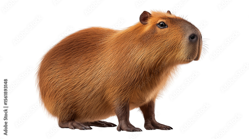Fototapeta premium Capybara Isolated on Transparent Background 