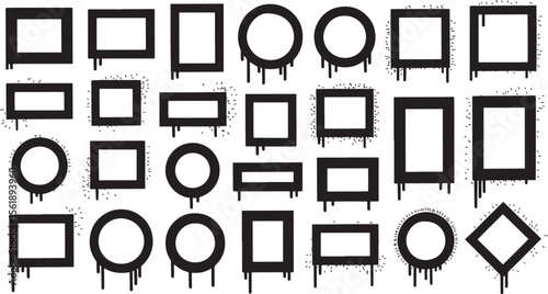 Spray Paint Style Frames  A Collection of Drip-Effect Borders and Shapes for Design Projects