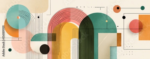 Abstract Geometric Linear background design collection Colorful abstract design with geometric shapes.