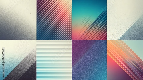 Abstract Geometric Linear background design collection Vibrant geometric abstract patterns in various shades.