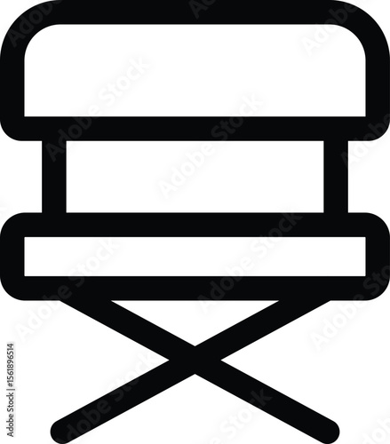 Minimalist Director’s Chair Illustration in Black Line