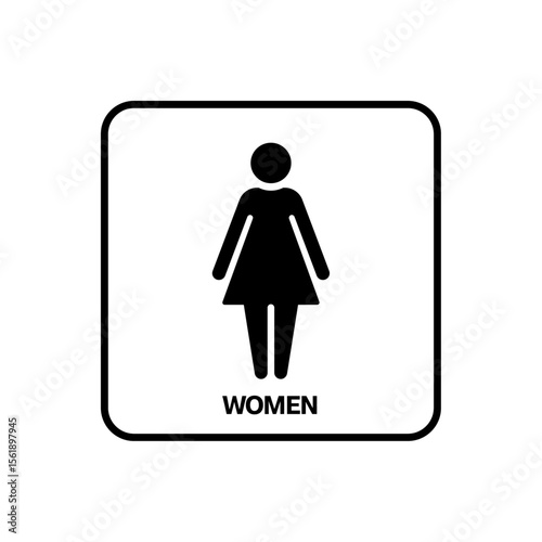 Toilet sign wc women illustration template, Female sign symbol vector for toilet, restroom, and public places