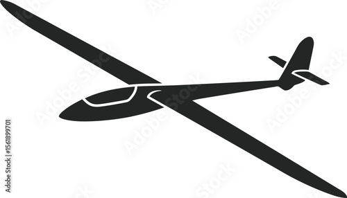 Silhouette of a glider soaring through the air, depicting flight and aviation.