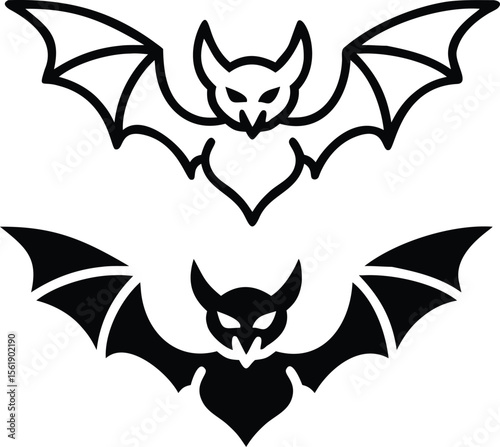 Bat Icon – Flying Creature Symbol for Halloween, Night, Vampire, and Spooky Design