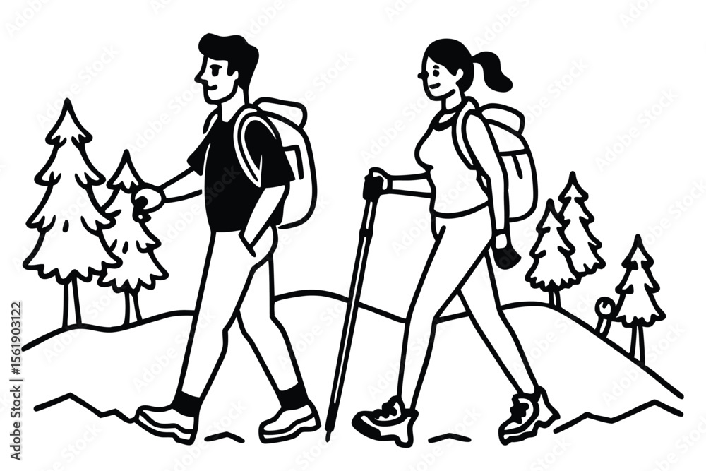 Vector silhouette illustration of a senior woman walking with a stick Vector silhouette illustration of a senior woman walking with a stick