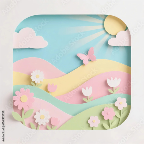 Pink and White Background With Flowers