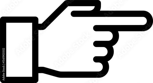 A Simple White Hand Icon Pointing to the Right Side of the Image