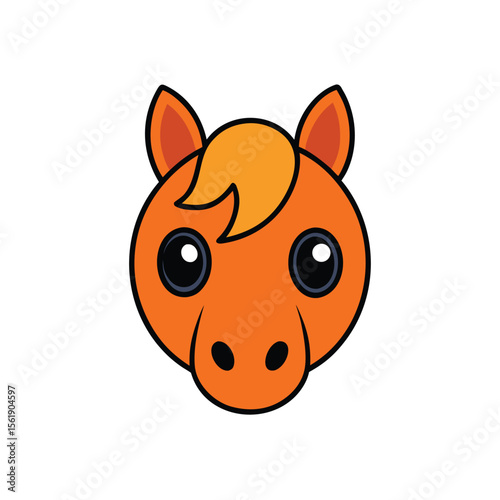 Horse head vector art illustration funny
