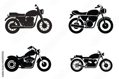Simple motorcycle silhouette, vector motorcycle silhouette, clipart motorcycle silhouette, motorcycle silhouette free, motorbike silhouette.