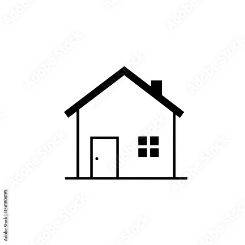 Minimalist House Icon: A clean, graphic representation of a house. It's an inviting symbol of home, with emphasis on simplicity and modern design.