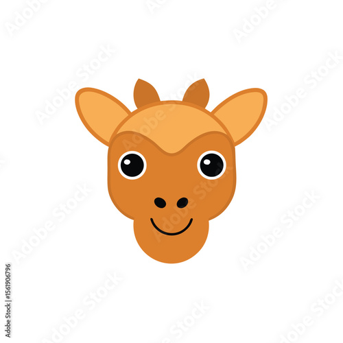 Camel head vector art illustration funny