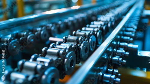 Chains and gears drive shafts in conveyor belts used in production lines. They also power car timing chains and engine tensioners. Industrial roller chains represent technological advancements. 