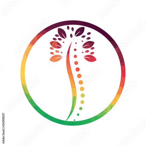 Chiropractic Logo Design Vector illustration. Human backbone Pain Logo. Spine care logo.