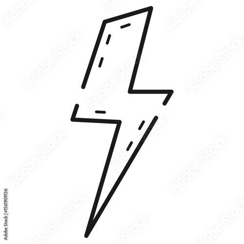 Lightning Bolt Electric Power Thunder Line Icon