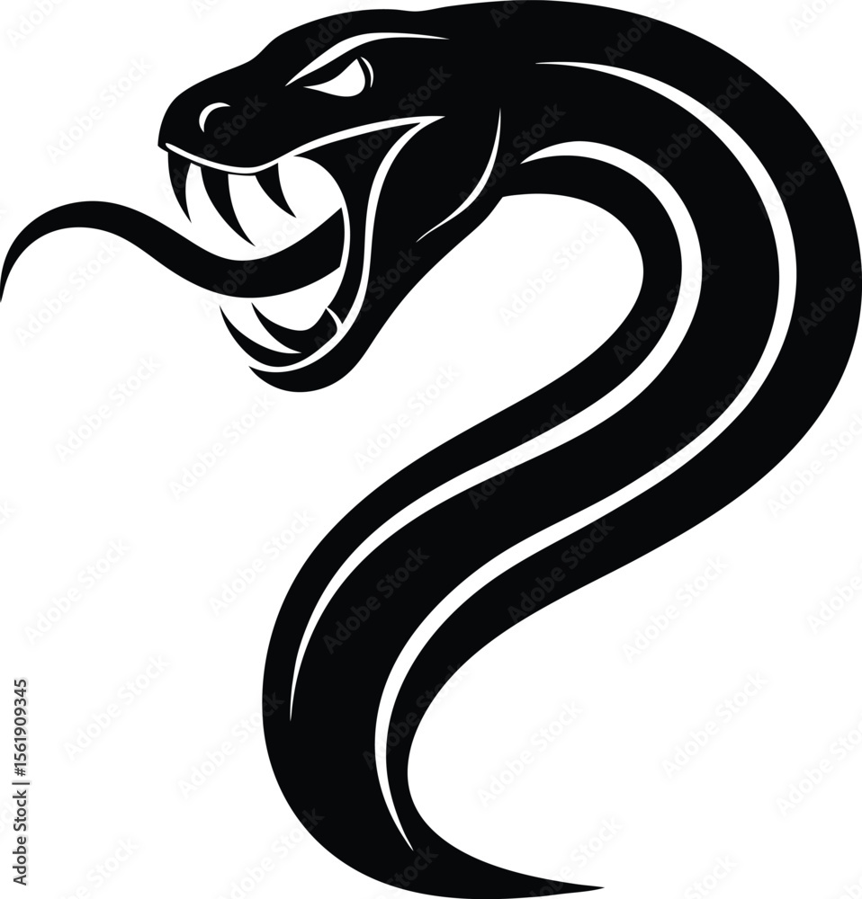Fototapeta premium black and white snake tattoo