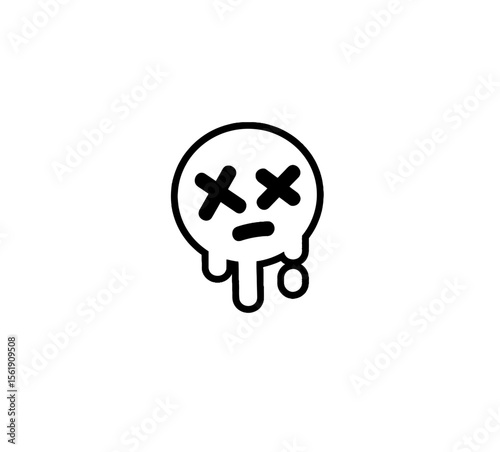 Melting Smiley Face Vector Illustration – Dripping Emoji Concept