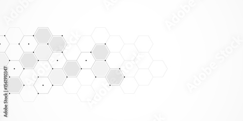 Hexagons pattern. Geometric abstract background with simple hexagonal elements. Creative idea for medical, technology or science design