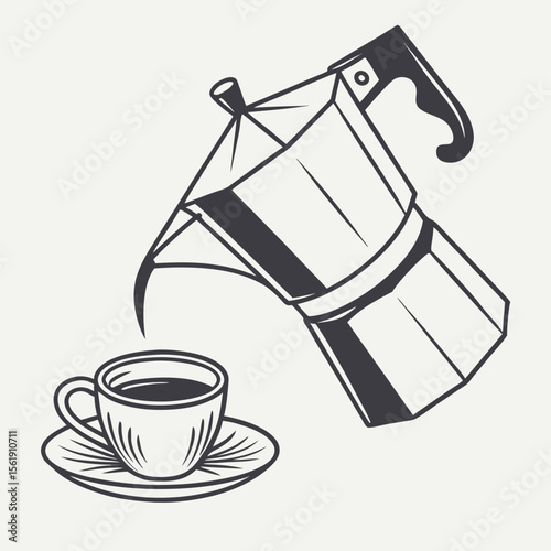 Espresso Cup Silhouette Vector Design
