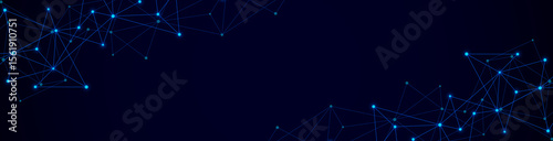 Abstract technology background with connecting the dots and lines. Global network connection, internet technology and digital communication concept