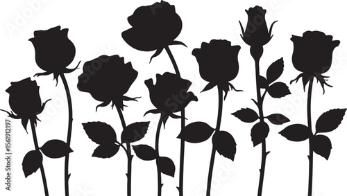 vector set of flowers