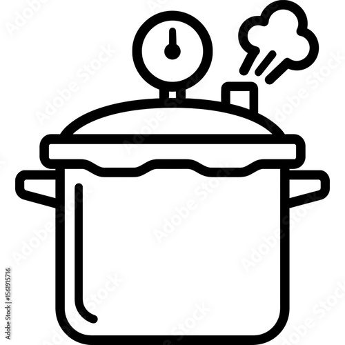 Pressure canner outline icon vector