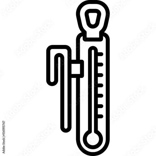 Jam thermometer outline icon vector