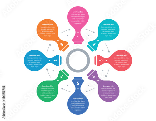 eight options information template. infographic template for business, education, technology world. infographic template for annual report, magazine, magazine