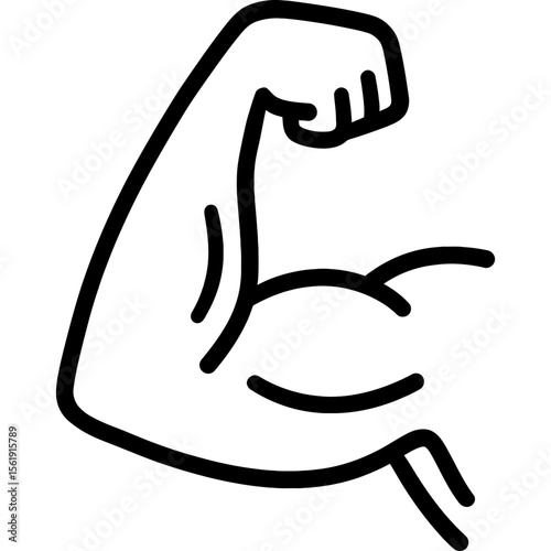 Human arm bent at elbow outline icon vector