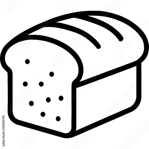 Bread loaf outline icon vector