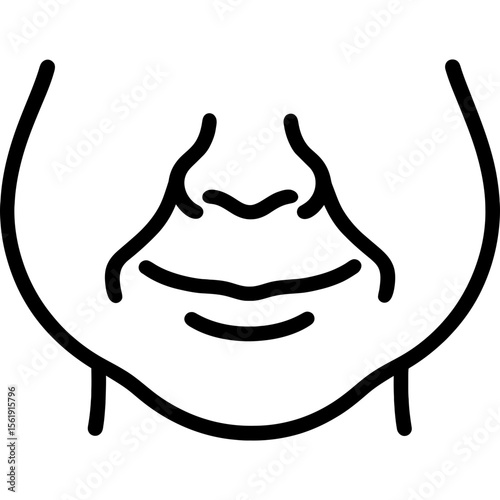Human cheeks outline icon vector