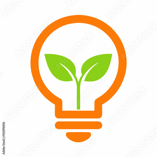 Eco Innovation Lightbulb Green Energy Idea Vector Icon logo