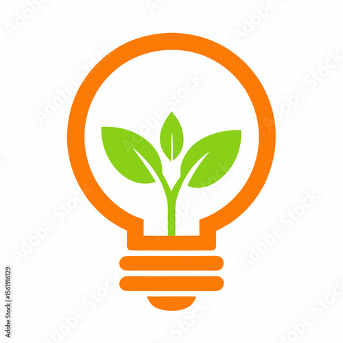 Eco Innovation Lightbulb Green Energy Idea Vector Icon logo