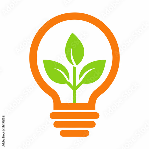Eco Innovation Lightbulb Green Energy Idea Vector Icon logo