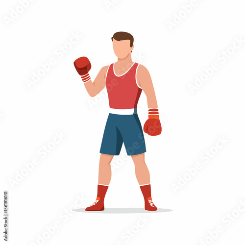 Vector Illustration of a Boxer in a Victory Pose