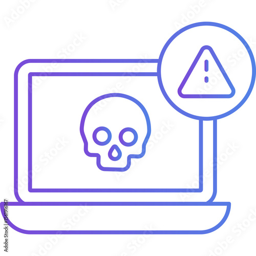 Cyber Gradient Icon – Digital Technology, Cyber World, and Online Innovation Symbol