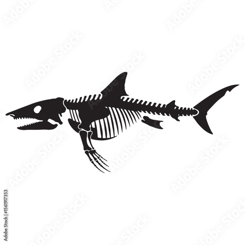 Elegant remains of aquatic life – Fish skeleton silhouette captured with fine Fish skeleton vector – Fish skeleton illustration

