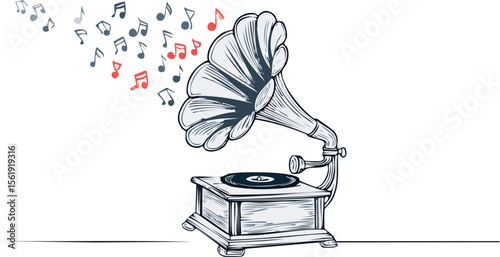 illustration of a gramophone