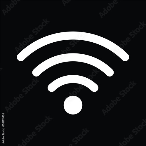 white wifi icon on black. vector illustration