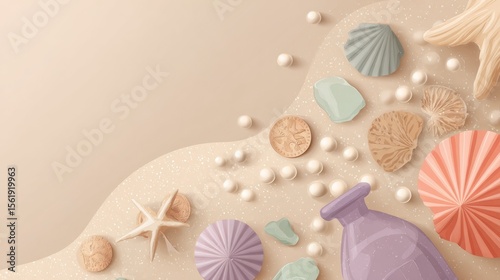 2D illustration of underwater treasures