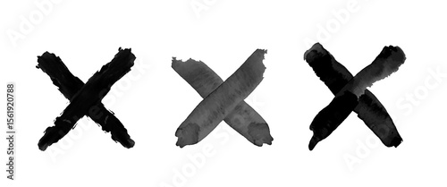 Cross icon. Cancel icon set. Vector clipart isolated on white background.