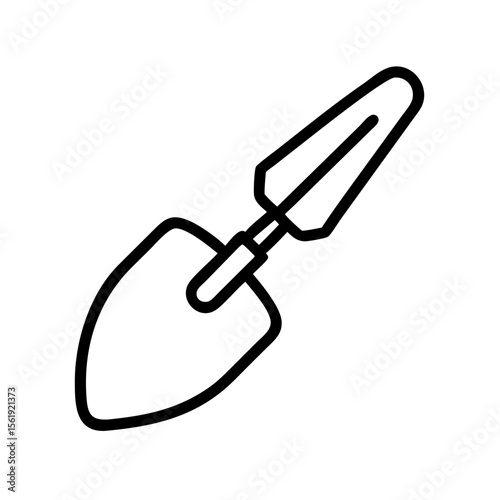 Garden trowel icon in outline style for gardening tools content