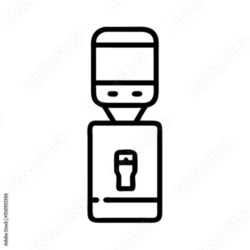 Water dispenser icon in outline style for office or appliance content