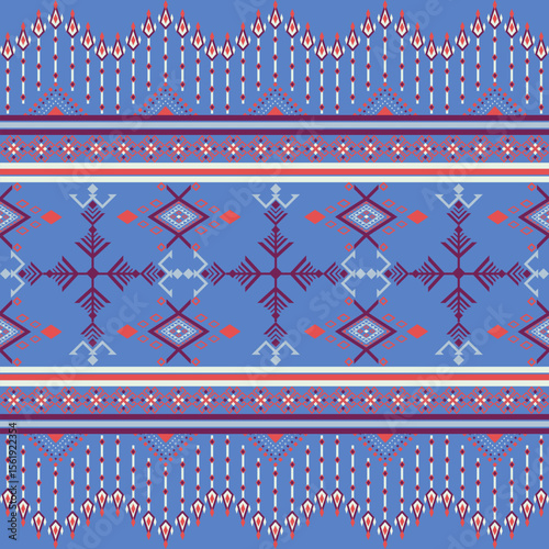 Geometric Ethnic pattern,
Native American tribal fabric, tile, carpet, vector,
illustration design, on background, Pattern fabric pixel, design for background, clothing, decorative, drapery, cloth