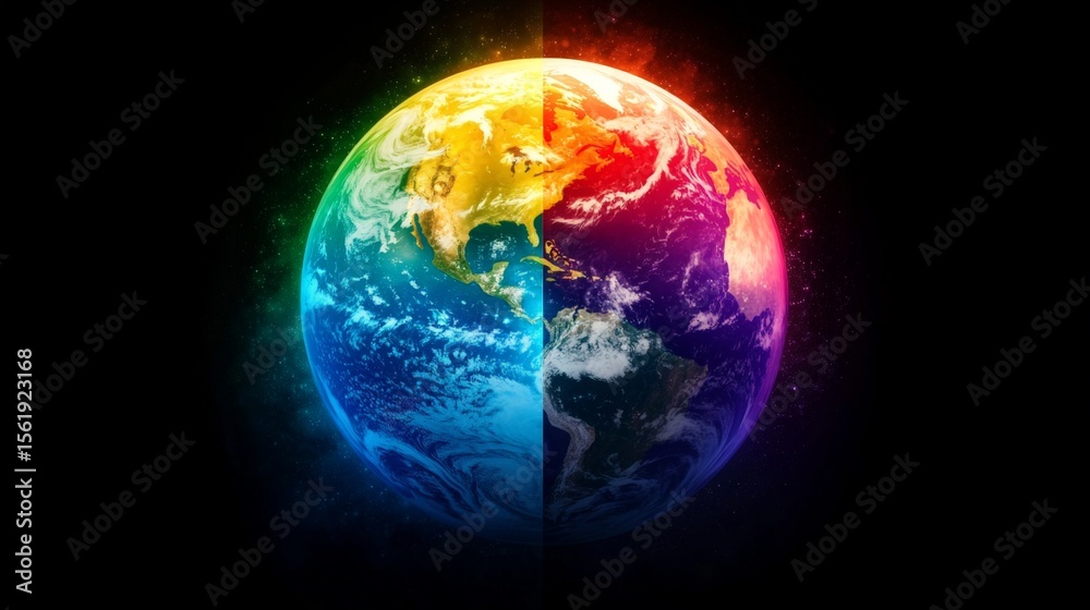 Fototapeta premium Conceptual Vision of Earth Thriving on Renewable Energy Sources
