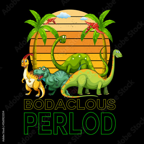 Bodacious Perlod Dinosaur Illustration