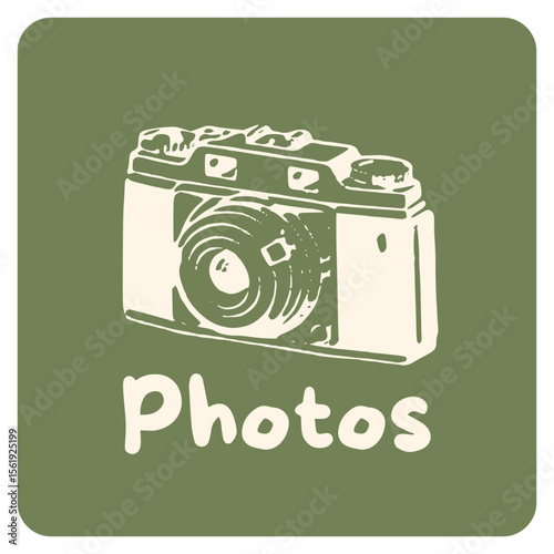 Vintage Camera Icon: Photography, Pictures, Retro Camera Design Element